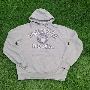 Vintage 80s University-of Roma Hoodie Womens XL 22x24 Gray